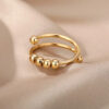Wholesale Spiral bead rotatable open ring
