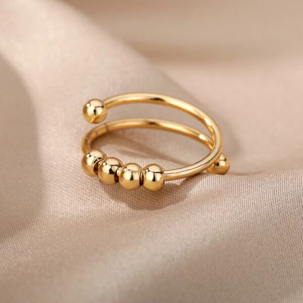 Wholesale Spiral bead rotatable open ring