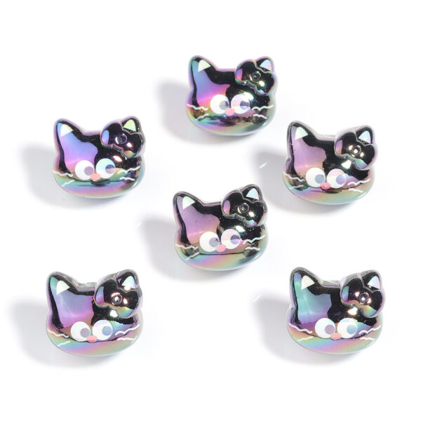 O1CN01YIOwF72NBFbJqVJsQ_2206452709924-0-cib Wholesale Acrylic cartoon cute UV color plated three-dimensional color kitten perforated beads DIY jewelry beaded material accessories