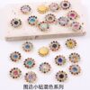 Wholesale 14mm round plum blossom holder glass three-layer flower lace drill plate mobile phone shell sticker drill DIY clothing hair accessories rhinestone