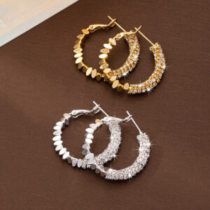 Wholesale Golden silver broken silver ring Hoop Earrings