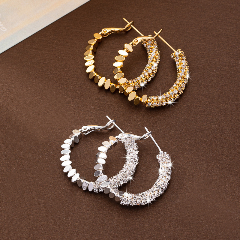 Wholesale Golden sier broken sier ring Hoop Earrings