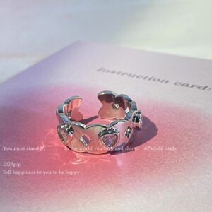 Wide face love ring