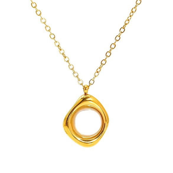 Wholesale temperament niche pearl necklace stainless steel clavicle chain