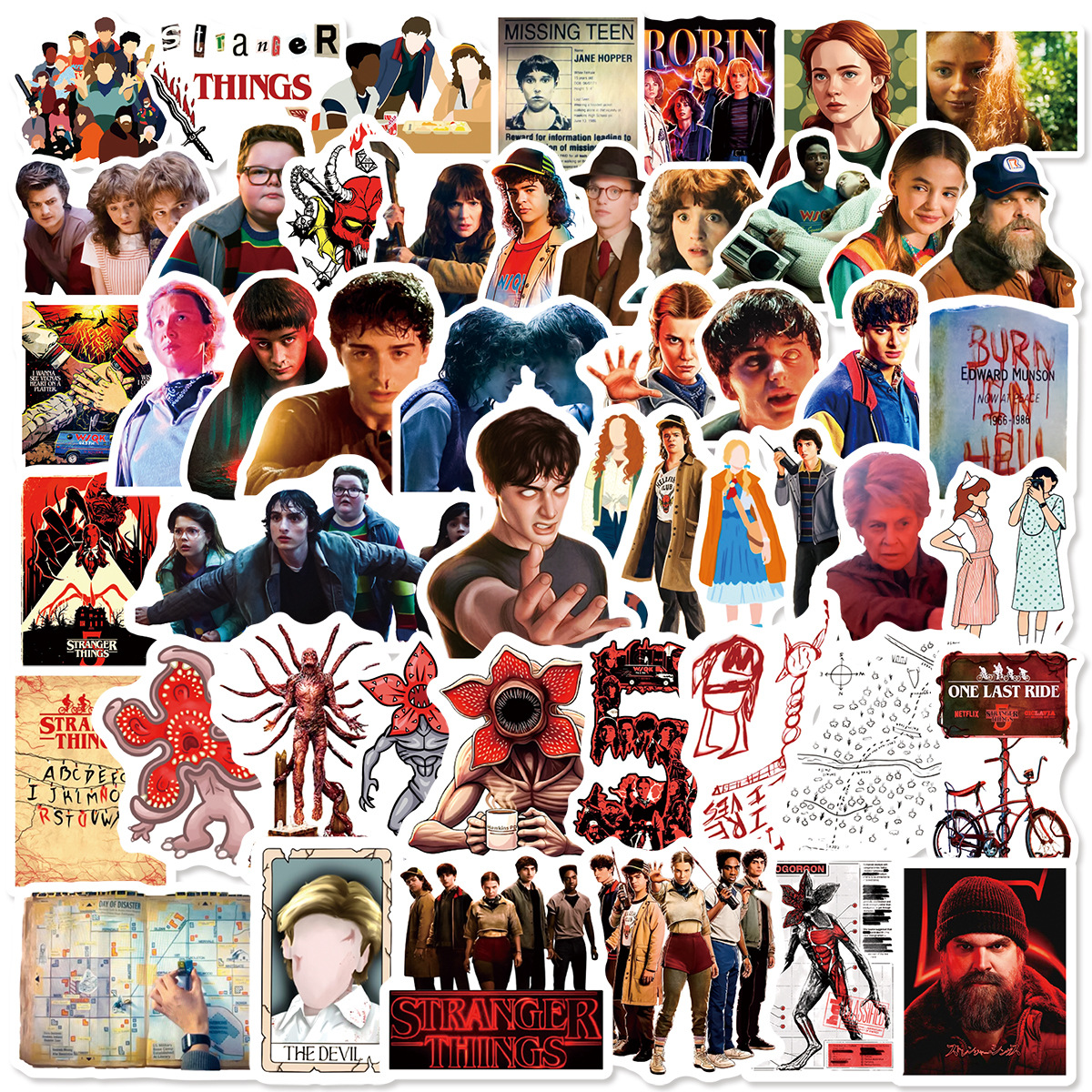 Wholesale Red y Cartoon Character Flowers Waterproof Vinyl Stickers