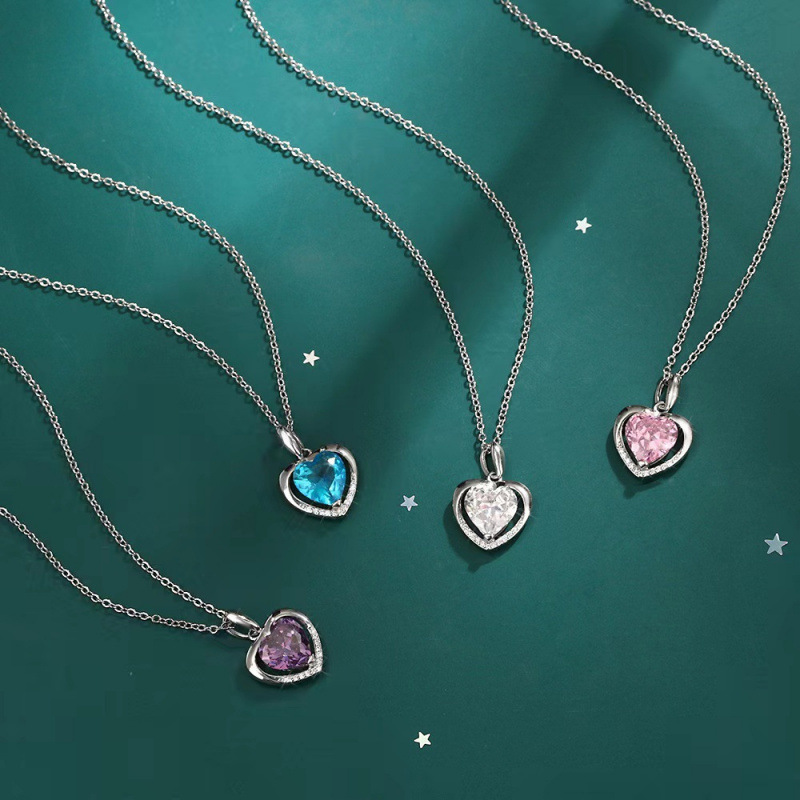 Wholesale Ocean Heart Heart Pendant Necklace Valentine's Day
