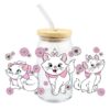 Wholesale Mary Cat UV DTF Crystal Transparent Sticker Pink Cute Cartoon Pattern Glass Waterproof Scratch Resistant Cross Border