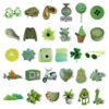 Wholesale 60pcs various green pattern waterproof vinyl stickers