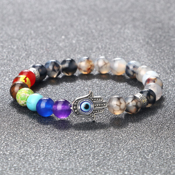 O1CN01YQvlCE1xzSrxbDE6y_2206541996514-0-cib Wholesale Spaced Buddha Hand Alloy Spacer Eye String Colorful Stone Bracelet