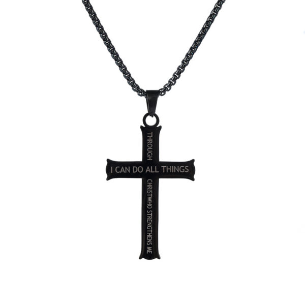 Wholesale Cross letter pendant stainless steel necklace