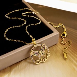 Xl983 dragonfly love necklace gold