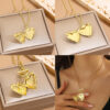 Wholesale Metal hollow heart pattern can open the love box necklace