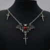 Wholesale Halloween vintage gothic love bat jewelry necklace pendant necklace