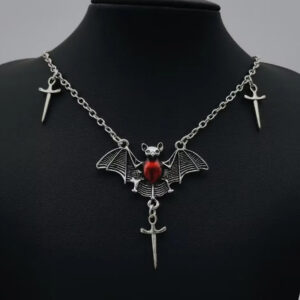 Wholesale Halloween vintage gothic love bat jewelry necklace pendant necklace