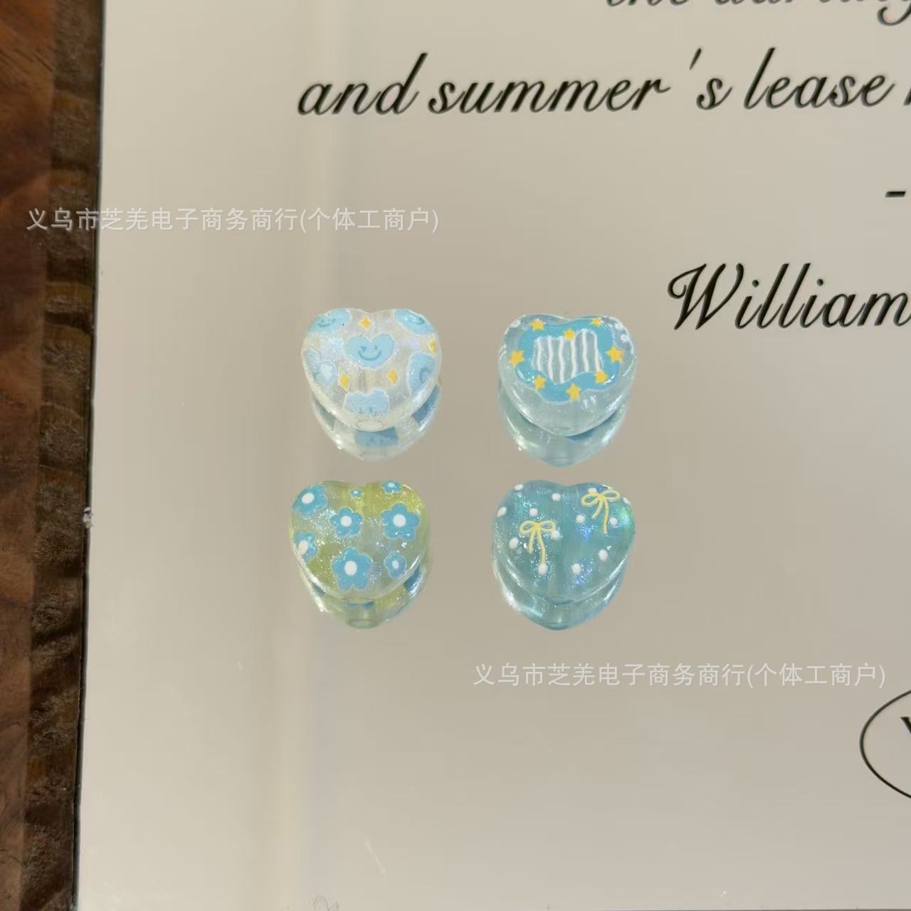 Wholesale Fine Flash Printed Love Relief Acrylic Beads
