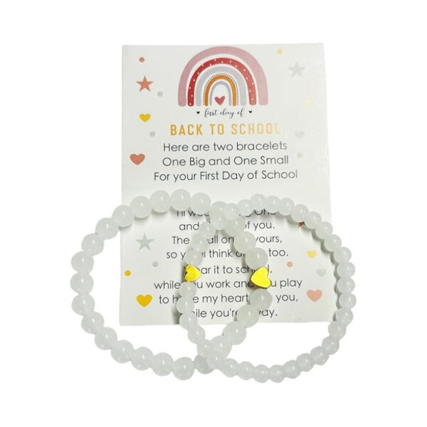 Wholesale Solid color bead gold heart pendant bracelet for the start of school season