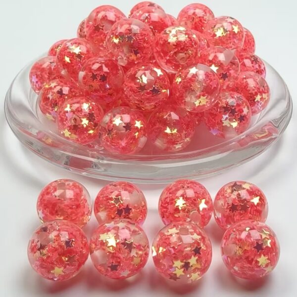 Wholesale 16mm Sequin Heart-Shaped Glitter Beads Resin Beads DIY Flower Beads