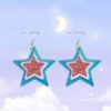 Wholesale Acrylic Laser Fantasy Five-Pointed Star Earrings Cut Out Star Earrings