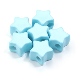 Five-pointed star light blue / Outer diameter 22.5mm, hole diameter 6.2mm