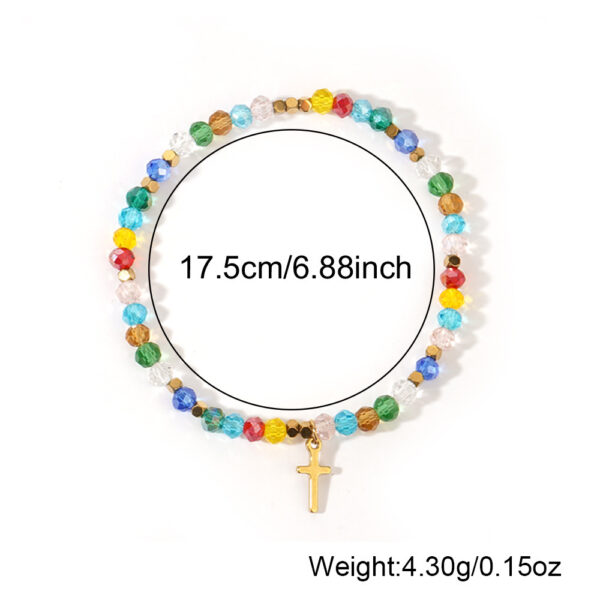 Wholesale Easter CrossQuartet Iron Gallbladder Chain Color Crystal Bracelet