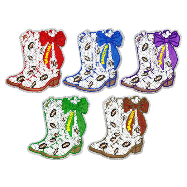 Wholesale Colorful bow boot sequin embroidery DIY Patches
