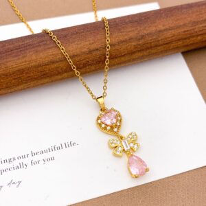 Xl4350 love bow necklace gold