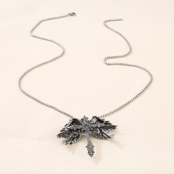 Wholesale Creative Retro Six-Winged Angel Wings Pendant Necklace