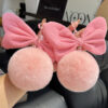 Wholesale Rabbit hair ball big bow keychain