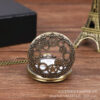 Wholesale Large black gear retro hollow flip quartz pocket watch