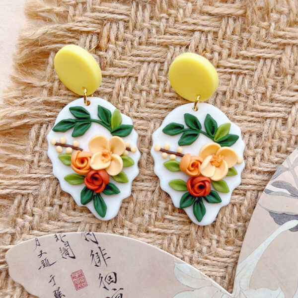 Wholesale Romantic and Cute Flower Soft Ceramic Earrings