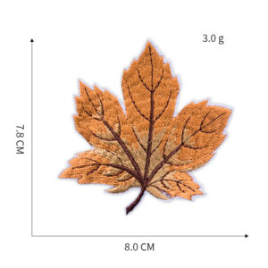 Orange maple leaf cloth stickers 5#
