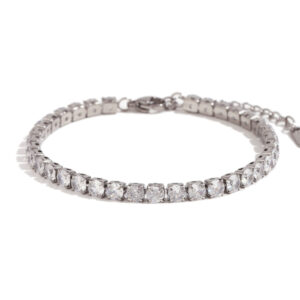 4mm zircon chain bracelet-Silver