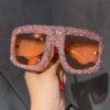 Wholesale Large frame rhinestone party women's sunglasses