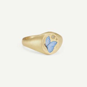 Blue butterfly ring