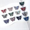 Wholesale 10pcs Crystal Diamond Three Dimensional Butterfly Straight Hole Beads