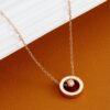O1CN01Yia91H258LxQ9NB7x_2218546207481-0-cib Wholesale Creative Titanium Steel Rose Gold Plated Clavicle Chain Double Ring Necklace