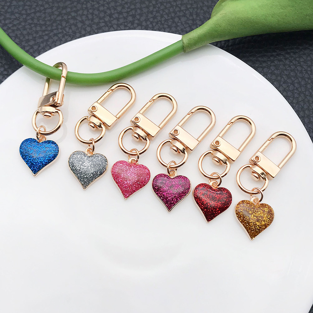 Wholesale 6-Color ip Oil Love Valentine's Day U-shaped Keychain Set