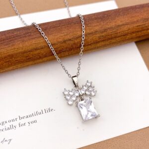 Xl609 bow square necklace gold