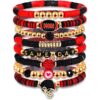 Wholesale 8pcs rugby multi-layer stackable bracelet