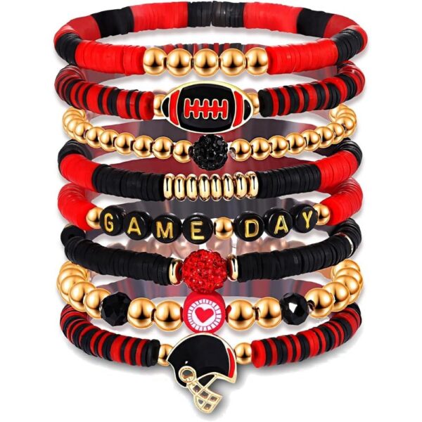 Wholesale 8pcs rugby multi-layer stackable bracelet