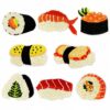 Wholesale Cartoon salmon sushi embroidery DIY Patches