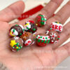 Wholesale Coffee red Christmas Snowman hand painted beads