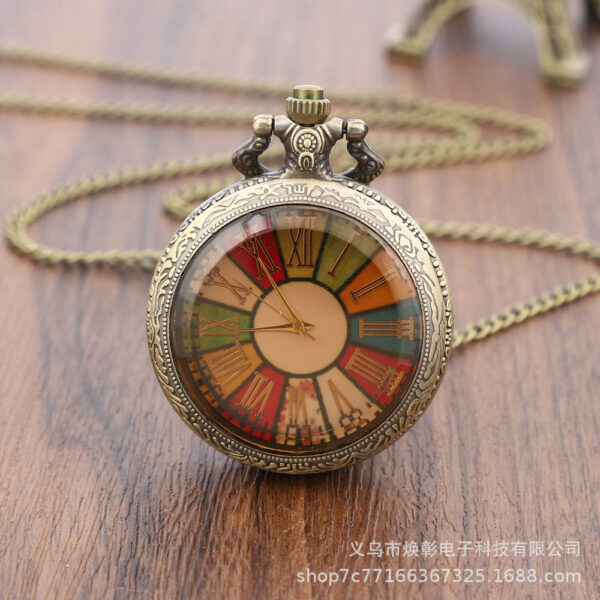 Wholesale Large quartz flip color Roman numeral pocket watch