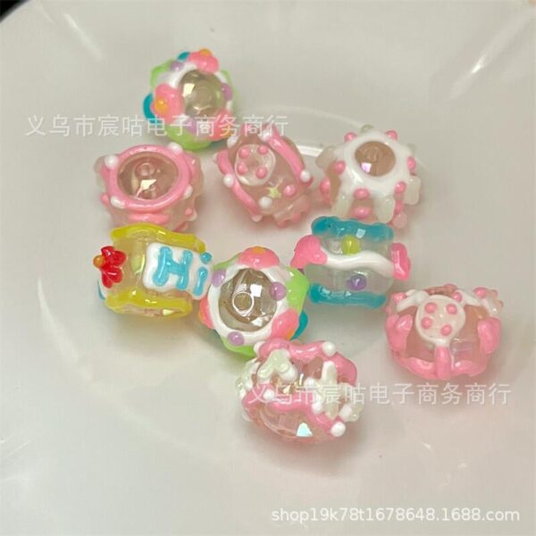 Wholesale Luminous 16mm hand-painted through-hole loose beads diy beaded mixed necklace mobile phone chain pendant string pen jewelry aessories