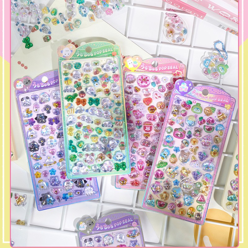 Wholesale Shanle 3D Stereo Relief Fun Stickers Beautiful and Cute Kidsren and Girls DIY Mobile Phone Case C Handmade Decorative Stickers