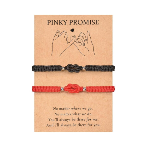 O1CN01YqdgbY1uGdQG0kB0L_2219111616010-0-cib Wholesale Amazon Cross-Border Hand-Woven Black and White Möbius Ring Couple Adjustable Bracelet with Card