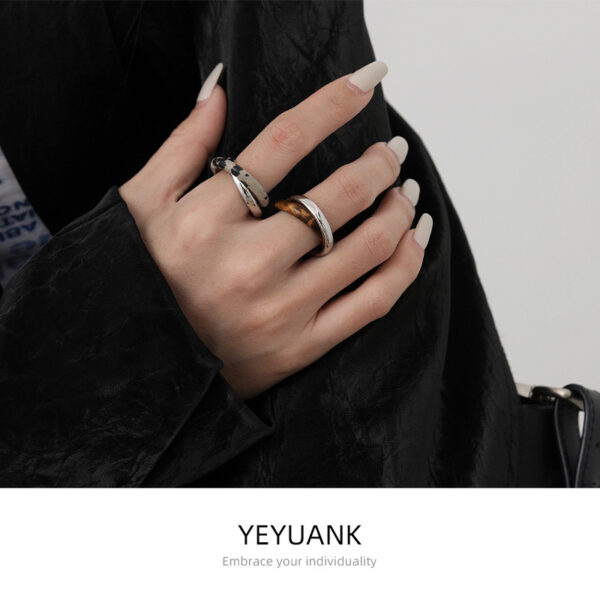 O1CN01YrHEs92KdErgsBRvq_2208490579579-0-cib Wholesale Luxury Exquisite Natural Stone Agate Tiger Eye Double Ring