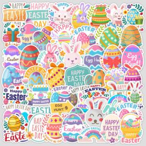 Wholesale 50pcs Easter colorful rabbit Waterproof Vinyl Stickers