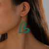 Wholesale Colorful Love Valentine's Day Wood Earrings