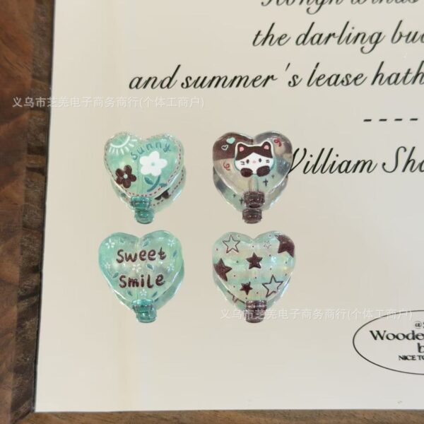 Wholesale 10pcs embossed fine sparkling blue coffee balloon acrylic beads